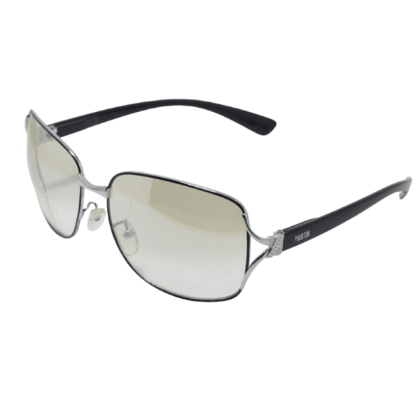 Óculos de sol feminino espelhado lente clara degrade grande proteção UV 160523a