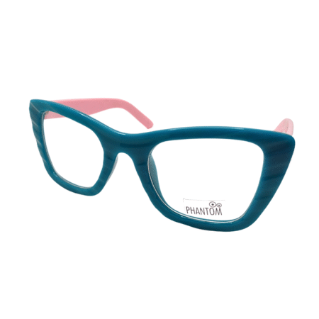 5004C10 - Armação para óculos de grau feminino gatinho paleta verde haste rosa bebê