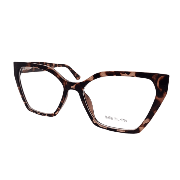 Armação para óculos de grau feminino clipon acetato marrom cf89011