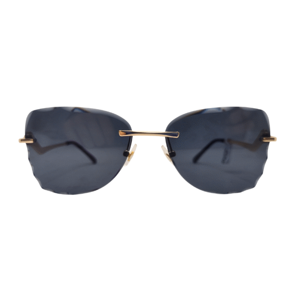 Armação feminina para óculos de sol balgriff  dourada lentes preta - Imagem 2