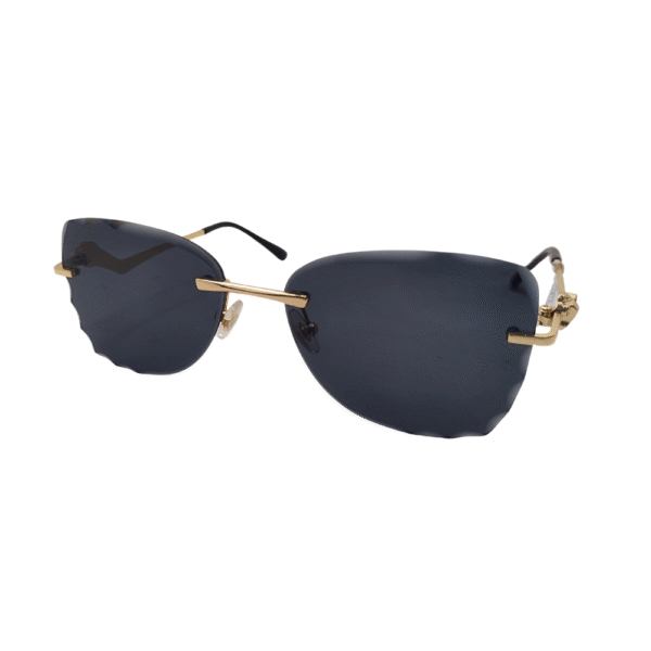Armação feminina para óculos de sol balgriff  dourada lentes preta